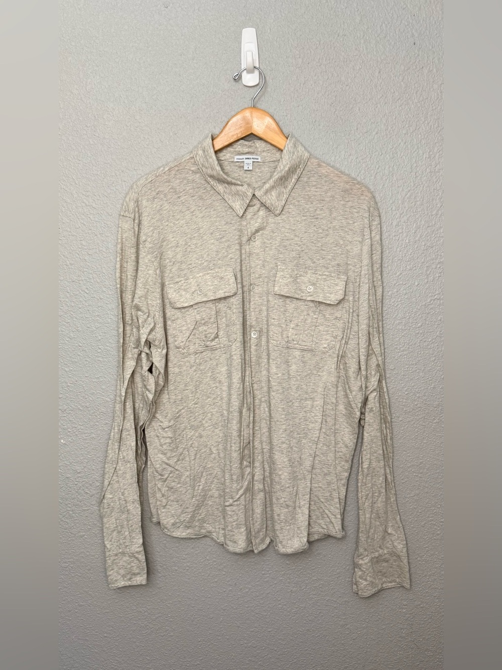 James Perse | Long Sleeve Button-Down Utility Shirt | Size 4 “XL”